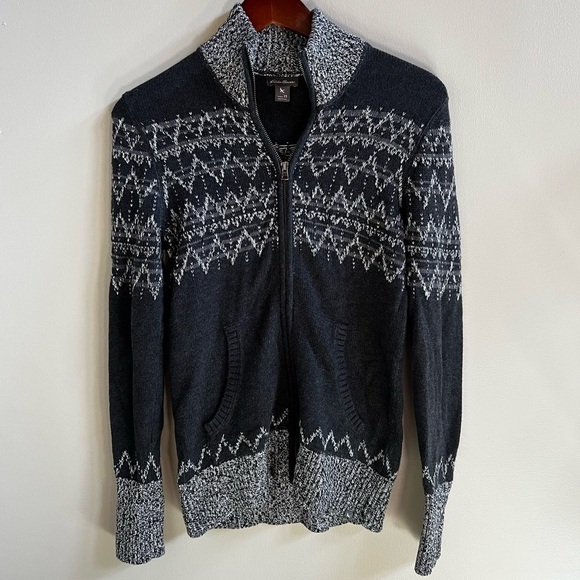 Eddie Bauer Sweaters - Eddie Bauer Fair Isle Cotton Sweater Two Way Zip
Size XS